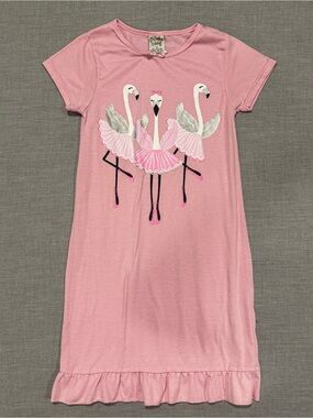 Girls Sweet N Sassy Pink Flamingo Shirt Size 14 Graphic Tee Short Sleeve Top